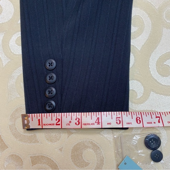 NWT Apt. 9 Women’s Black Pinstripe Blazer with Stretch Size 14 Lined Washable - Picture 10 of 16